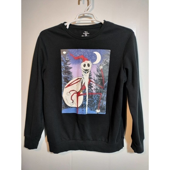 Jack Skellington Christmas graphic black sweatshirt adult medium - Picture 1 of 4